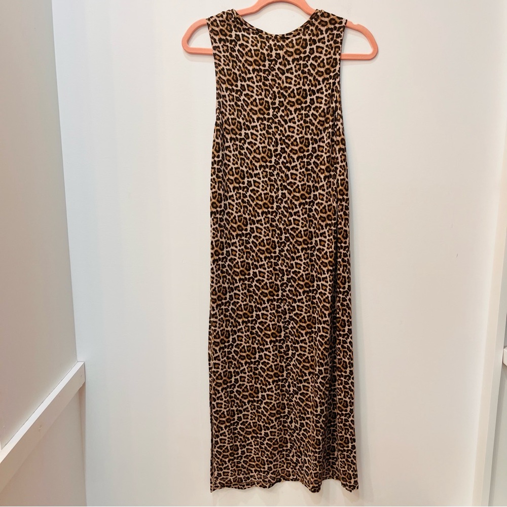 H & M Leopard Sleeveless Jersey Maxi Dress sz Medium - Picture 7 of 9